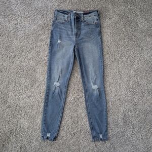 Women's distressed High Rise stretch skinny jeans